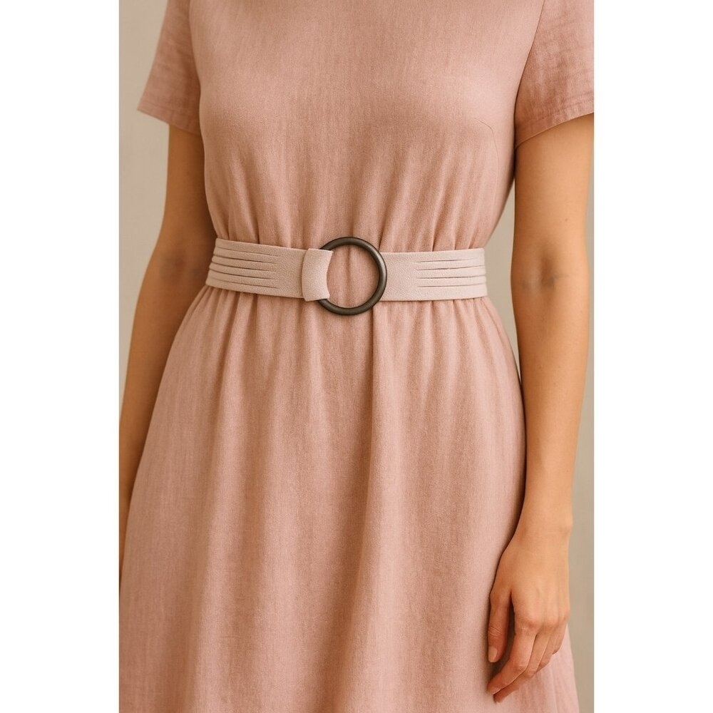 Sisley Suede Fringe Wrap Belt Women’s Adjustable Tan Leather O-Ring Boho Belt 39